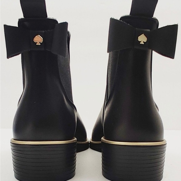 Kate Spade black with gold trim size 11 ankle rain boots - Picture 2 of 11